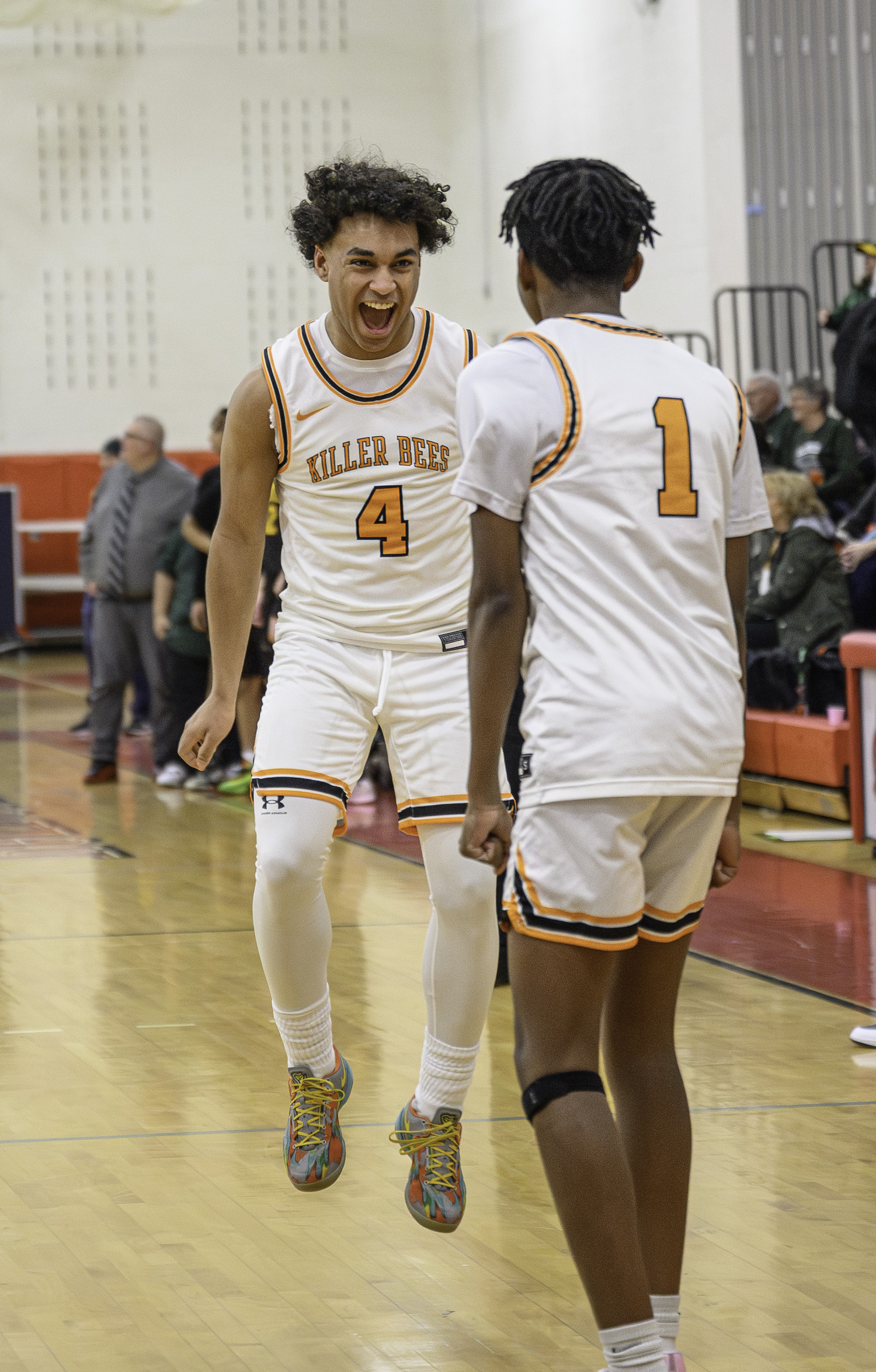 Alex Davis, left, and Eddie Dawson are pumped up they're going to Binghamton.   MARIANNE BARNETT