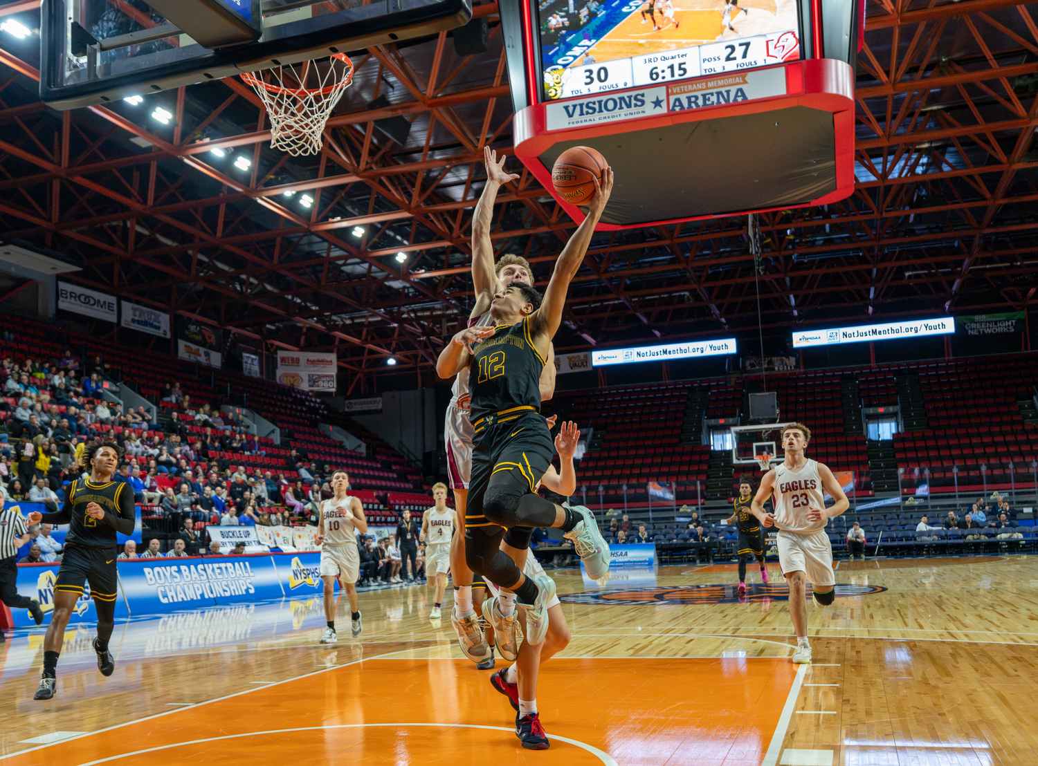 Bridgehampton sophomore Xavier Johnson tries to score.  RON ESPOSITO