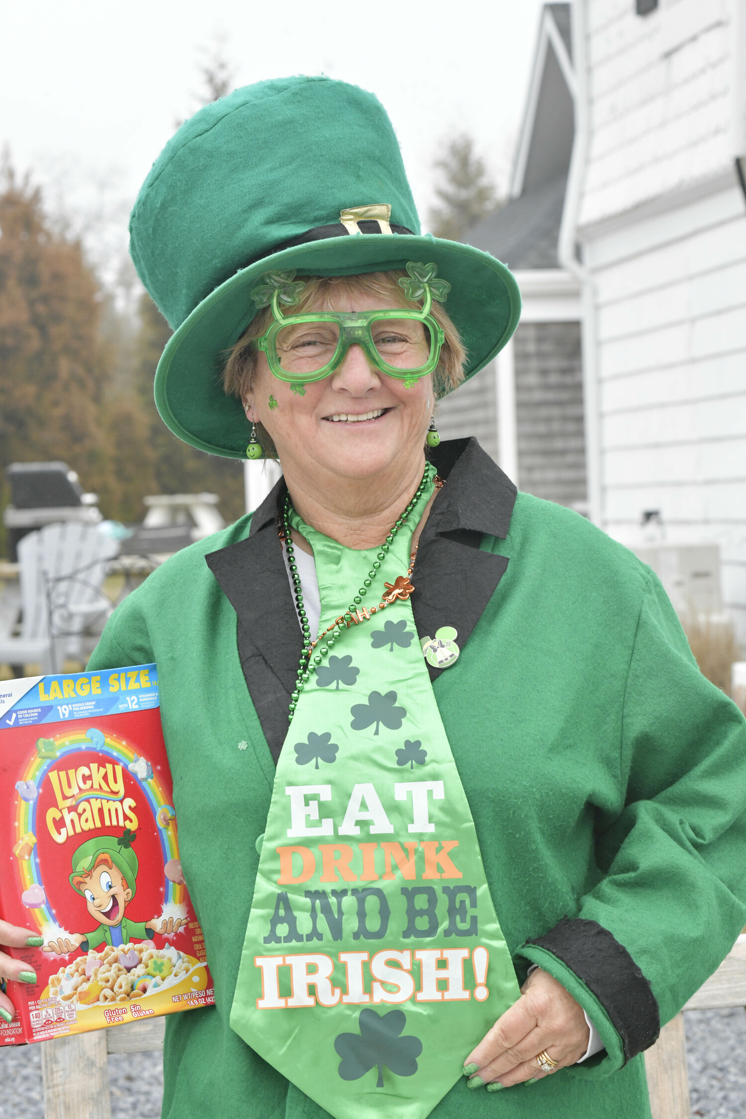 Marge Kryl at the Westhampton Beach St. Patrick's Day parade on Saturday.  DANA SHAW