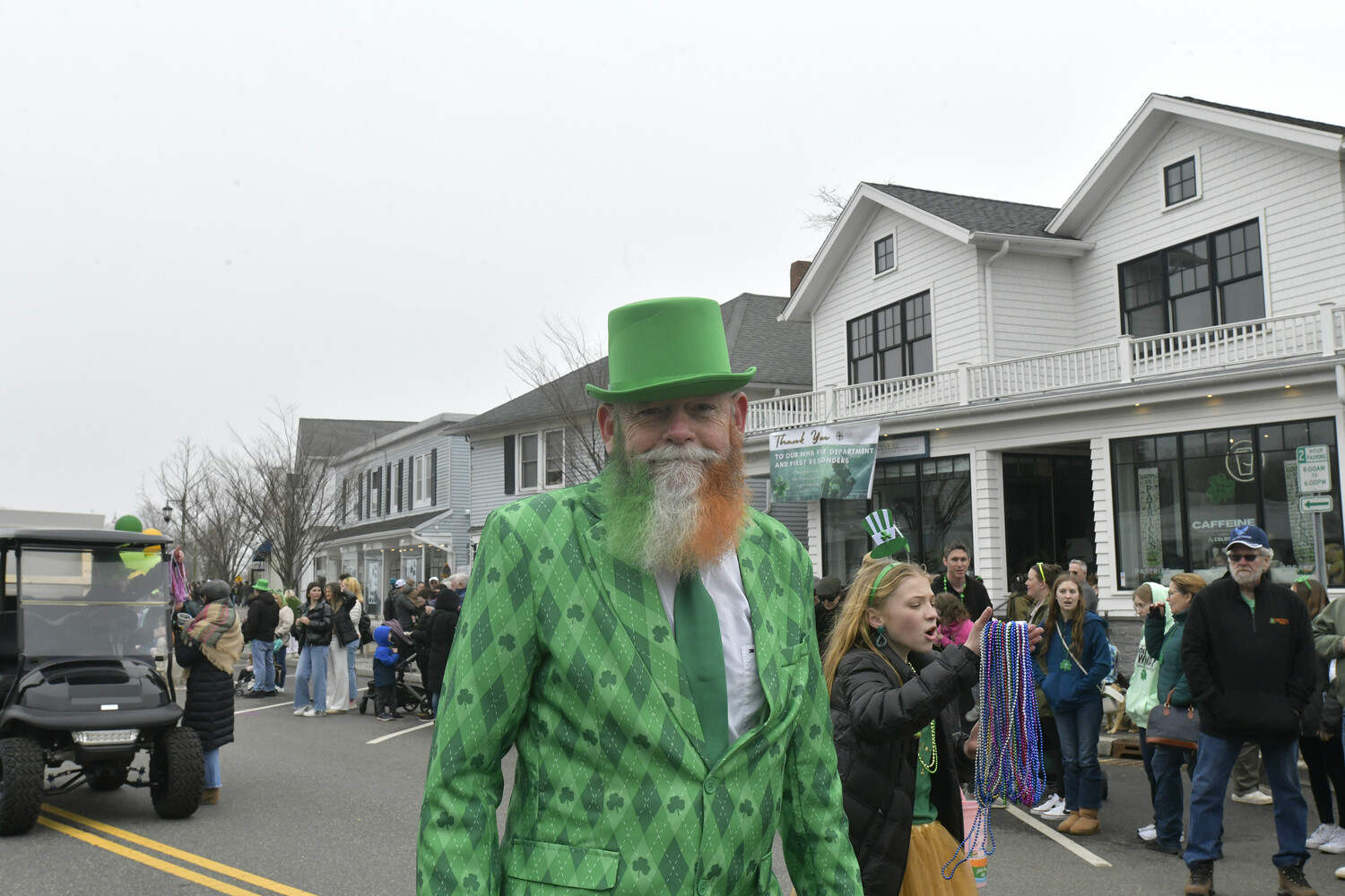 The Westhampton Beach St. Patrick's Day parade on Saturday.  DANA SHAW