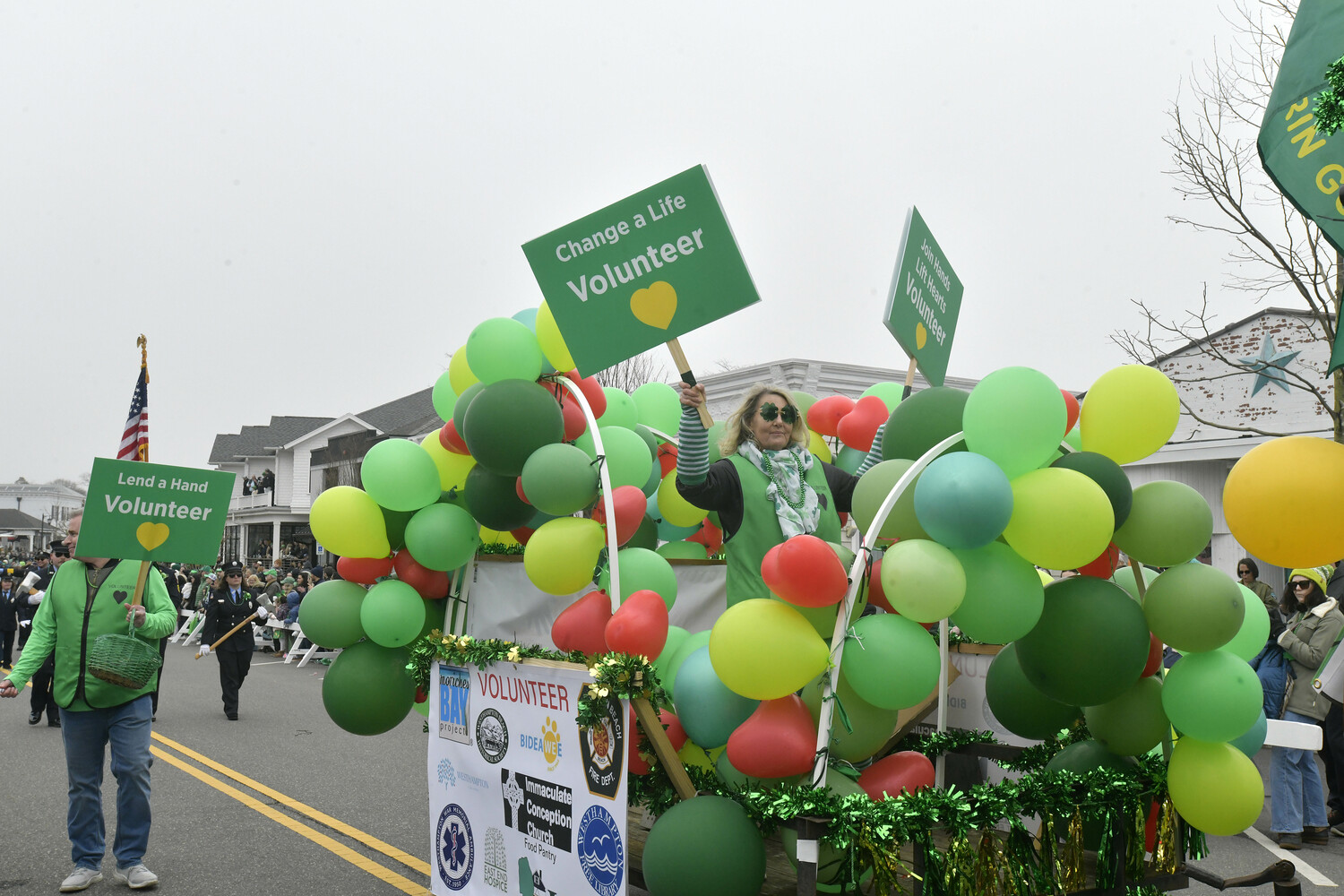 The Westhampton Beach High School Class on 1981 float.  DANA SHAW