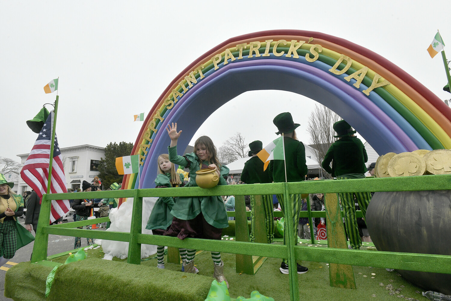 The Westhampton Beach St. Patrick's Day parade on Saturday.  DANA SHAW