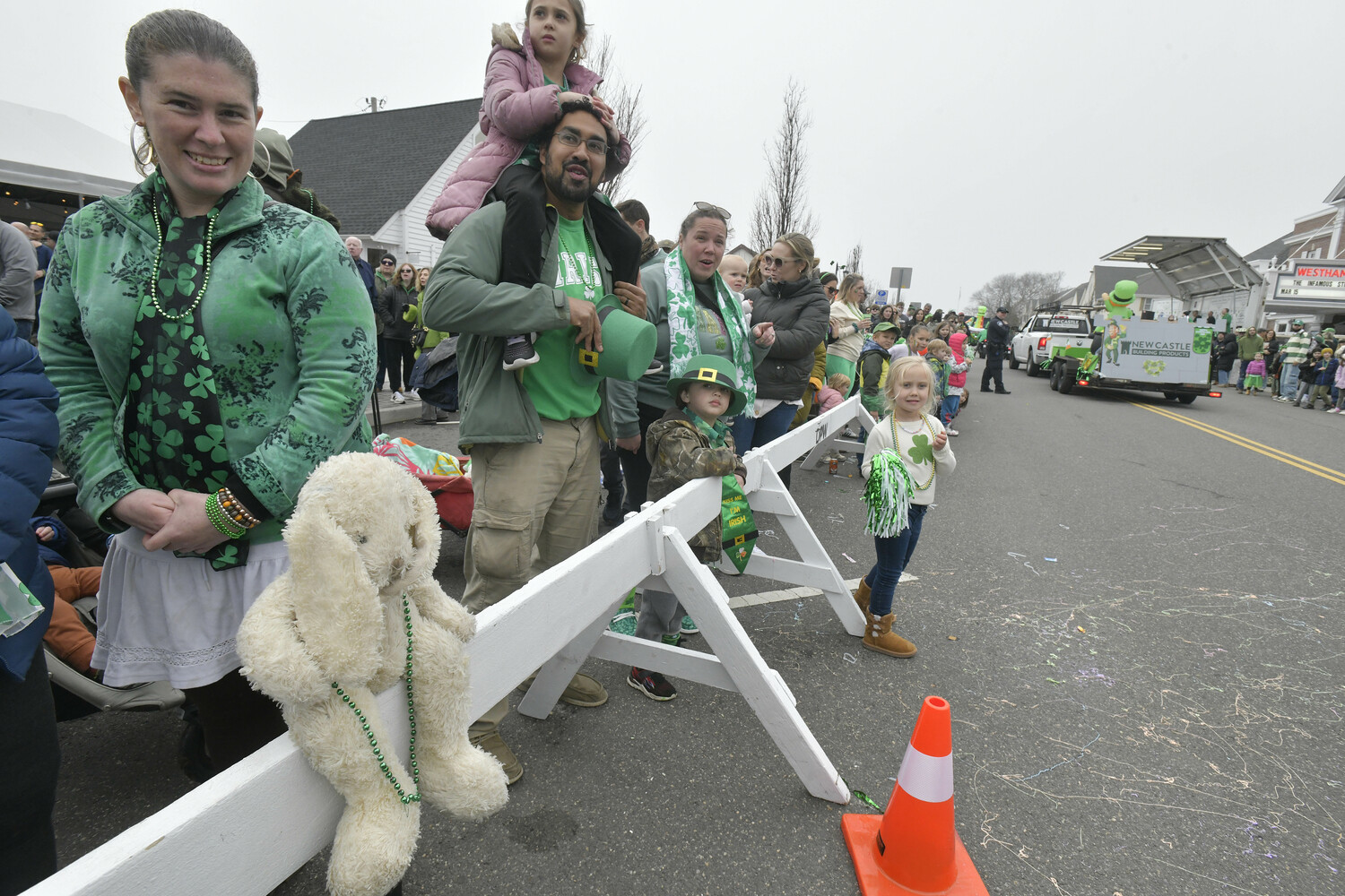 The Westhampton Beach St. Patrick's Day parade on Saturday.  DANA SHAW