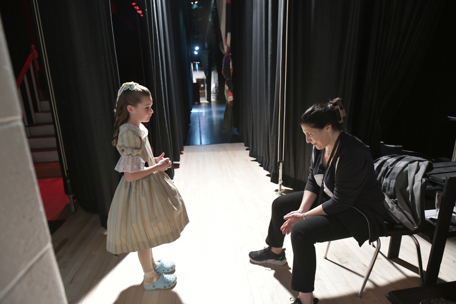 Caroline Popadick and Allison Dubin in the wings.