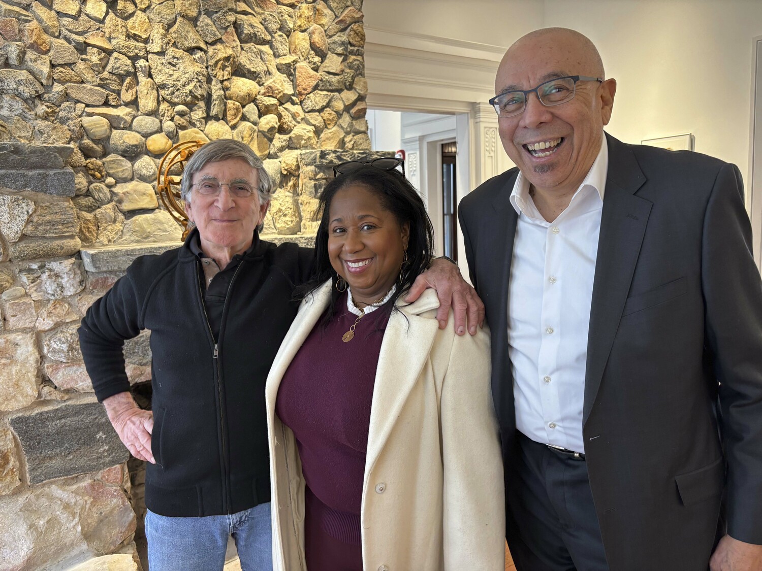 Joel Perlman with Joan and Ed Dudley at the opening of the Bridgehampton Museum's 