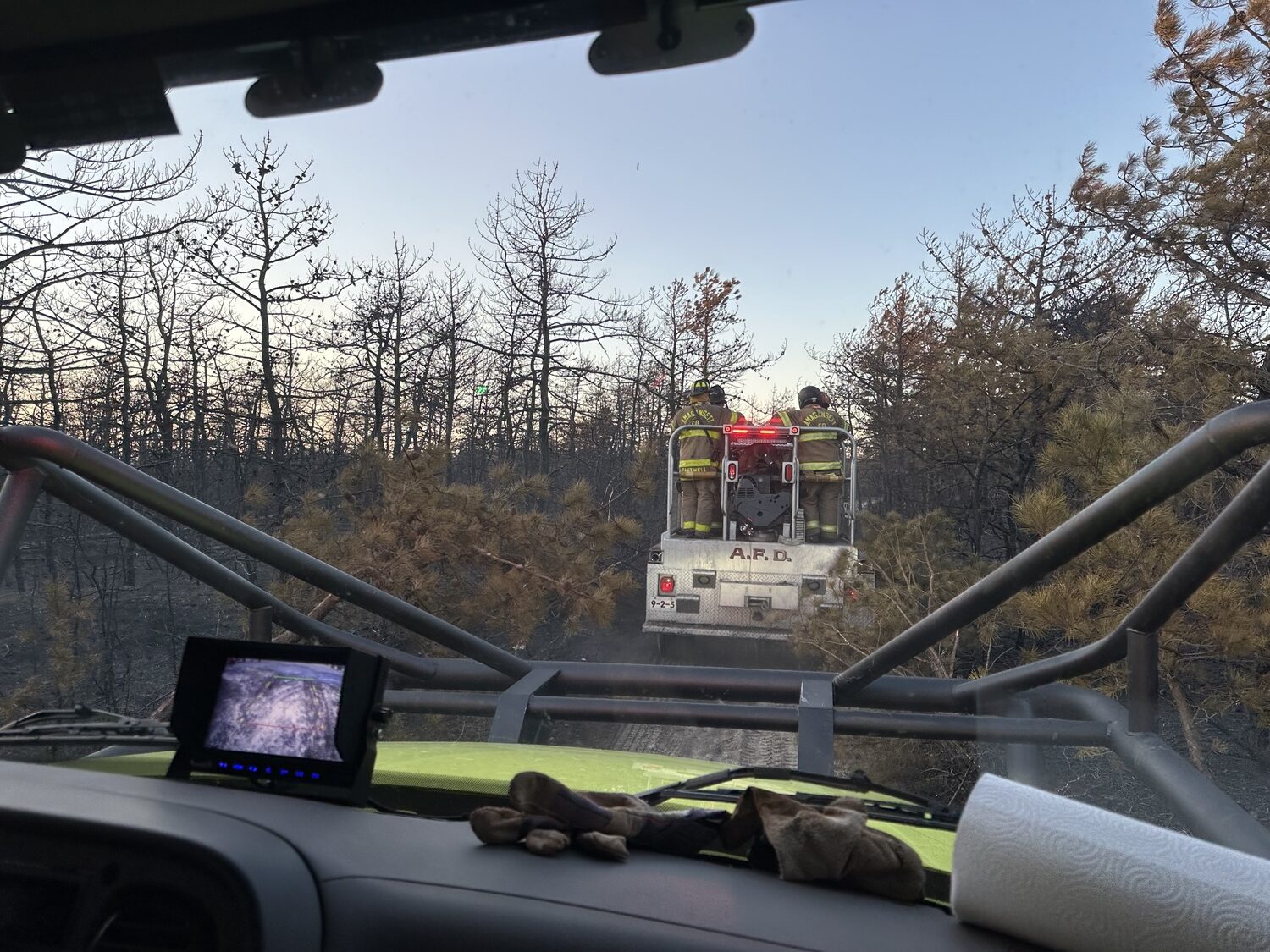 East Hampton Fire Department responded to the wildfires in Westhampton Beach over the weekend, as part of a busy weekend for the department. GERRY TURZA