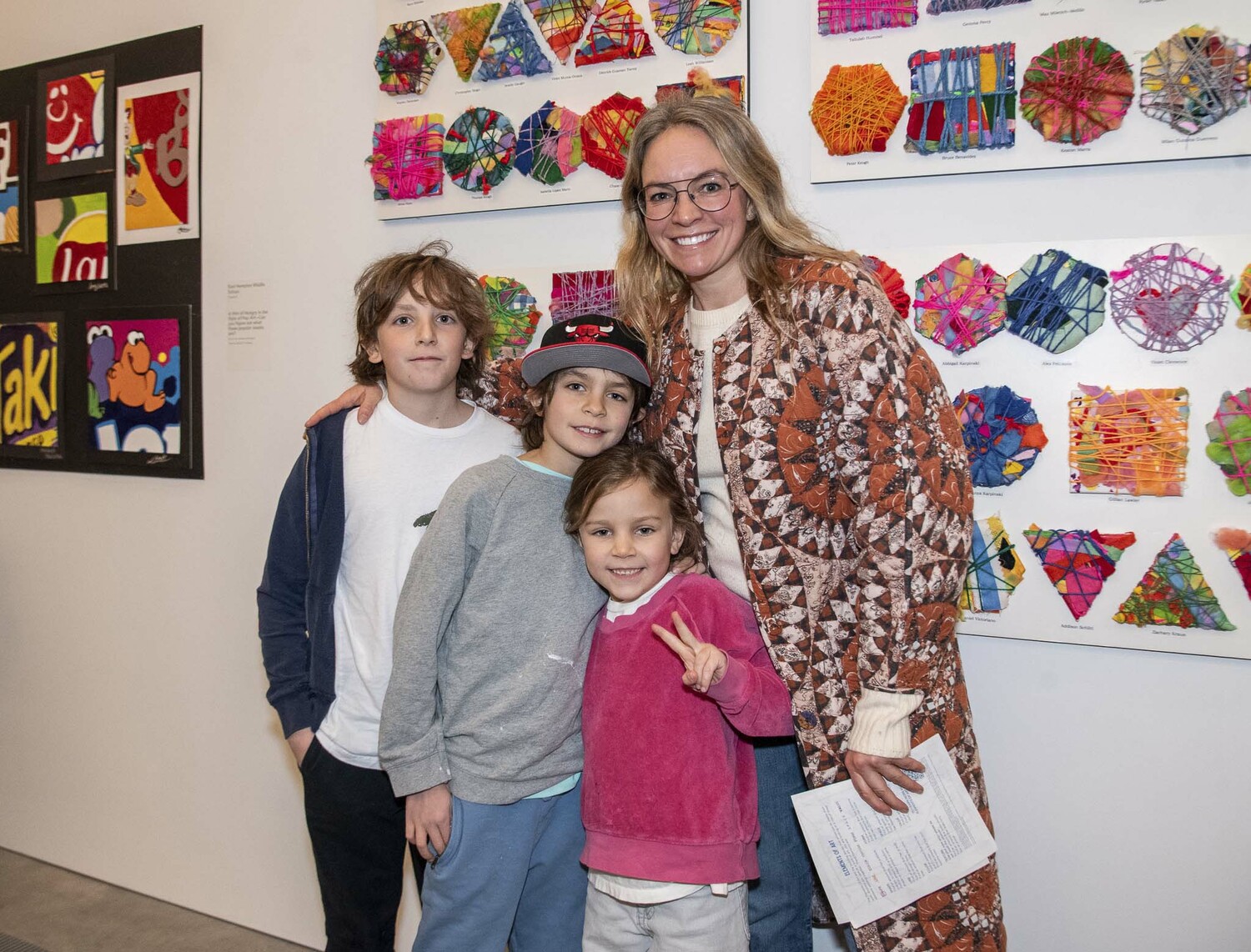 Luca Rizzo, Maxi Rizzo, Mima Rizzo and Agnes Rizzo at opening of the Parrish Art Museum's Student Exhibition on Saturday afternoon.  LISA TAMBURINI