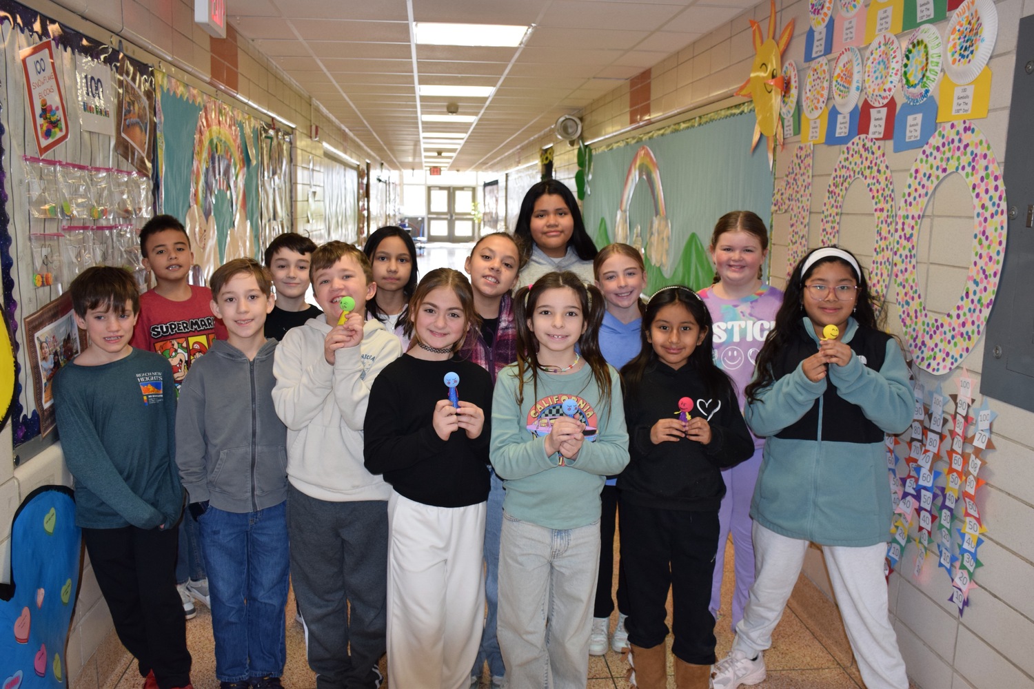 Hampton Bays Elementary School’s community service club, K-Kids, recently donated $250 to the Ronald McDonald House as part of an annual fundraiser. To raise the funds, the students sold Pop-It keychains. The fundraiser is just one of several that the K-Kids have participated in this year. They are currently raising funds for Stony Brook Children’s Hospital through a St. Patrick’s Day-themed fundraiser. COURTESY HAMPTON BAYS SCHOOL DISTRICT