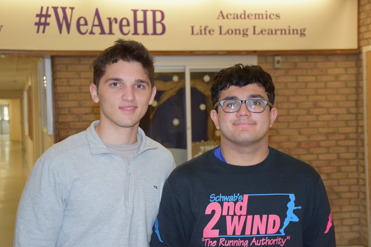 Hampton Bays High School has named Class of 2025 seniors Christopher Roldan, right, and Chris Clinton as valedictorian and salutatorian, respectively.  COURTESY HAMPTON BAYS SCHOOL DISTRICT