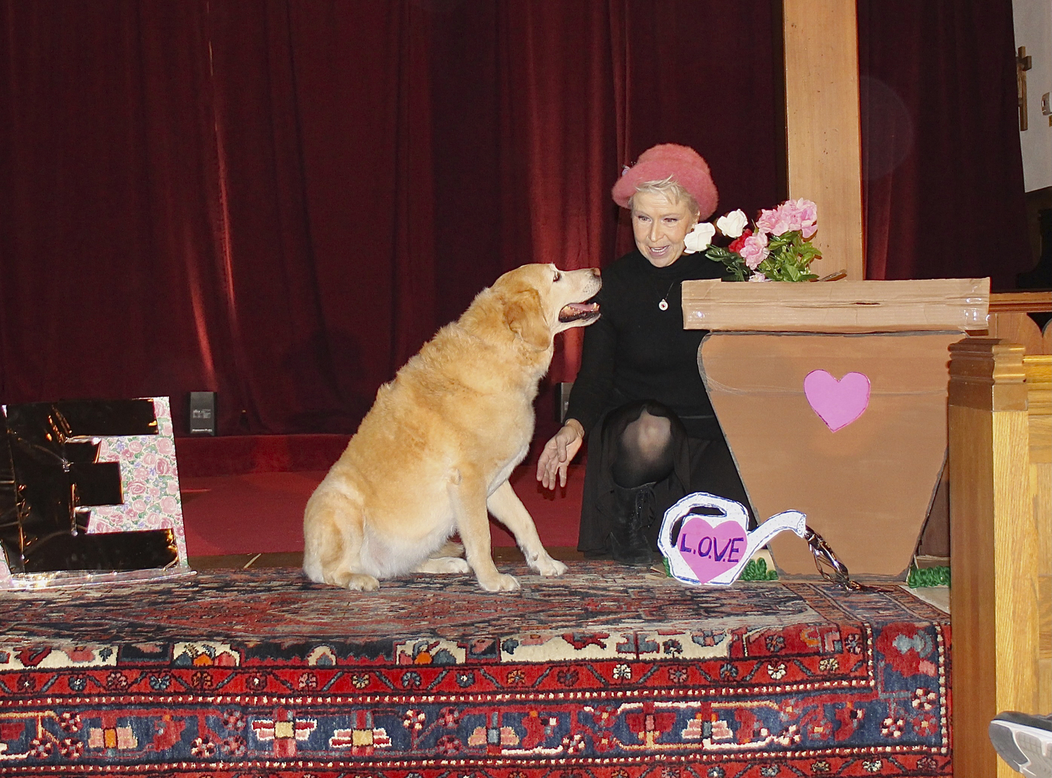 Gail Murphy and her dog Wally perform at St. Ann’s Church in Bridgehampton's second annual 