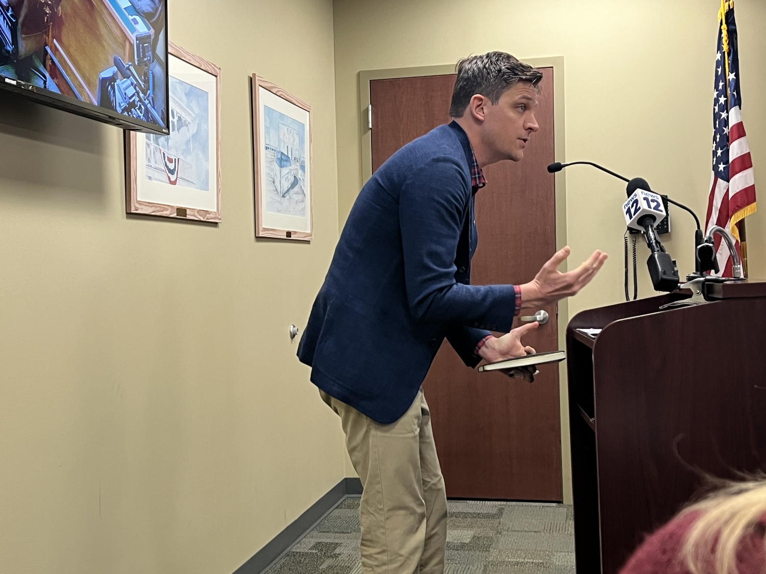 Remsenburg attorney Ian Connett, and member of the Quogue Wildlife Refuge Board of Directors, told the Westhampton beach Village Board last week that a propose solar array on Quiogue, near the refuge, would be harmful to wildlife and their habitat. BILL SUTTON