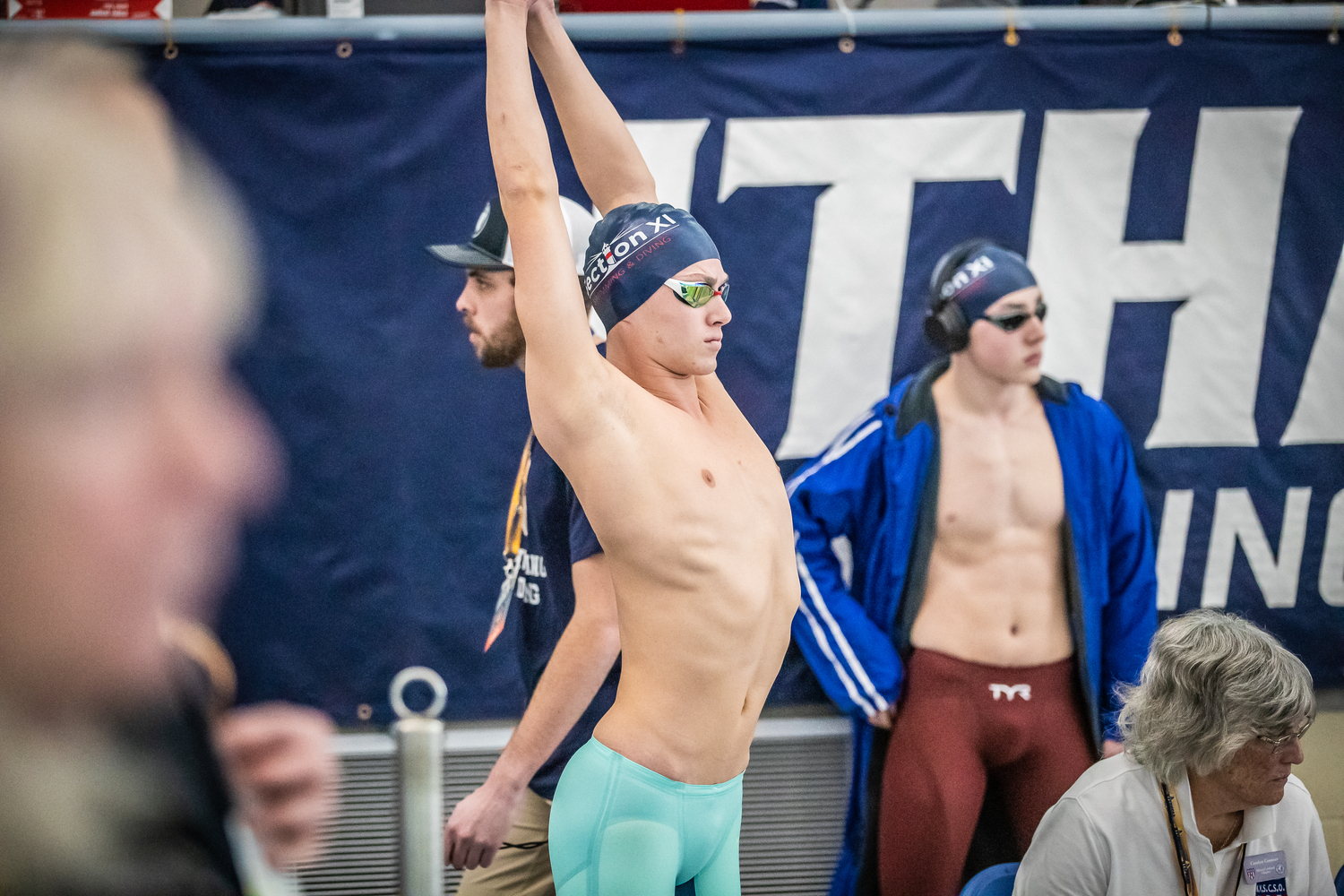 East Hampton junior Liam Knight warms up for his race. DAVID WILLIAMS/BEYOND THE PRINT