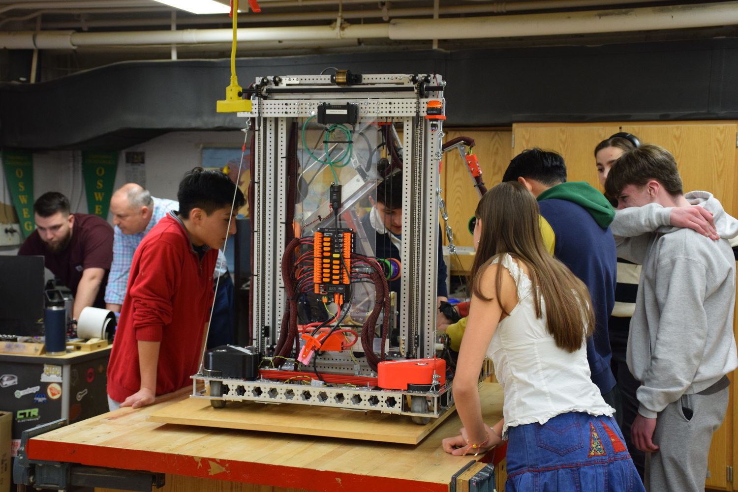 Pierson robotics students prepare for this year’s FIRST Robotics competition. COURTESY SAG HARBOR SCHOOL DISTRICT