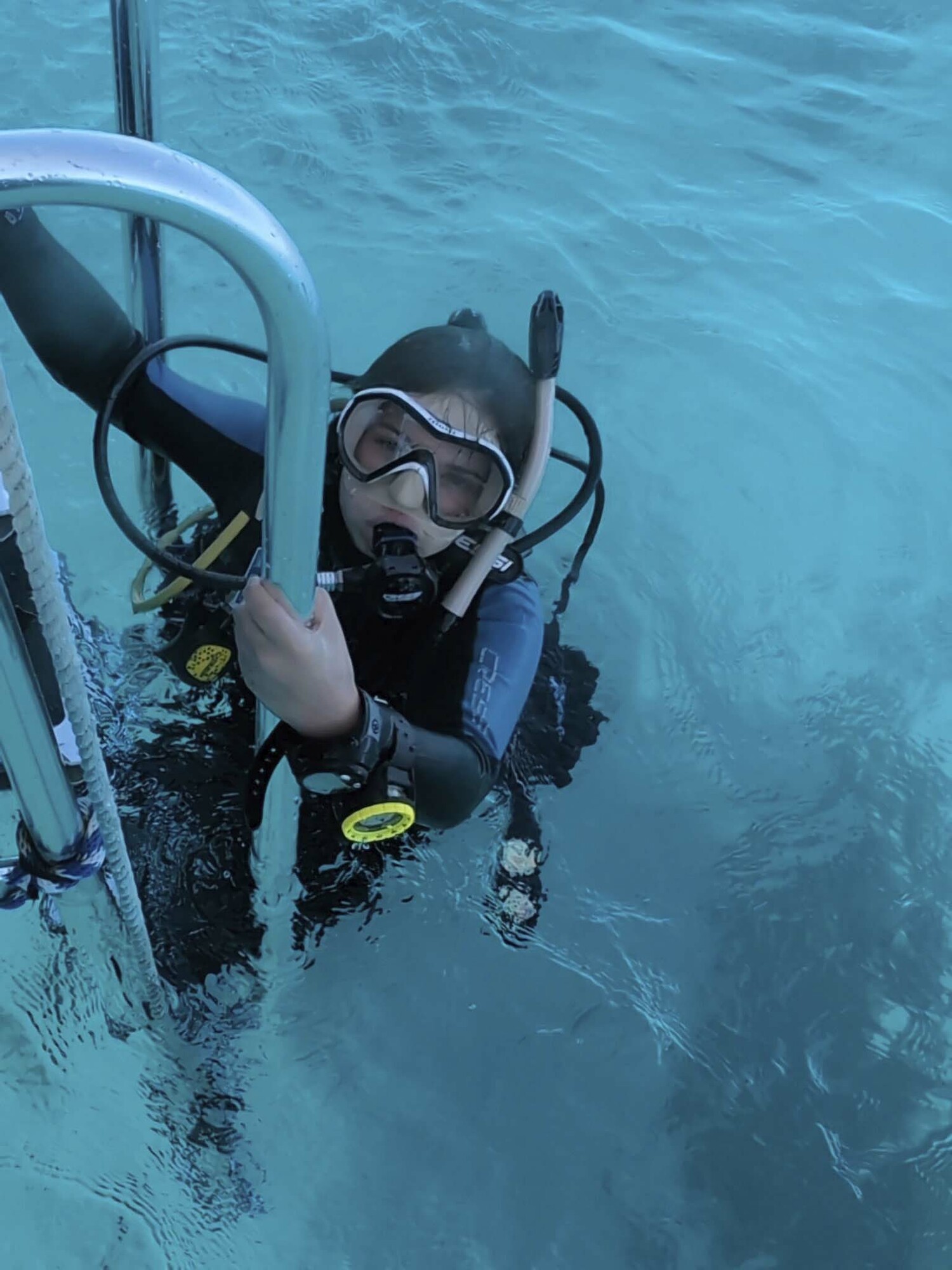 Abby Falkowski emerged from the pristine waters of Roatán on Feb. 20 having passed her junior scuba diver's test through PADI.   COURTESY FALKOWSKI FAMILY