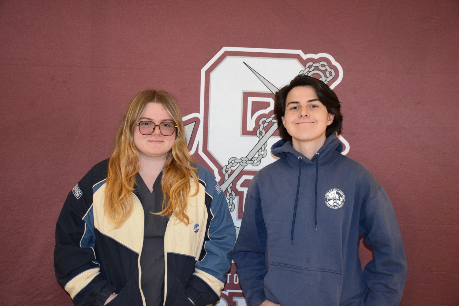 Southampton High School seniors Ava Dobrowolski and Walter Krieg have earned
Employee of the Month recognition as part of their career and technical education studies
at Eastern Long Island Academy of Applied Technology. Both students received the honor
by displaying professionalism, exhibiting a desire to be trained and serving as a role model to their peers. Dobrowolski is studying animal science and Krieg is applying himself in computer repair and networking. COURTESY SOUTHAMMPTON SCHOOL DISTRICT