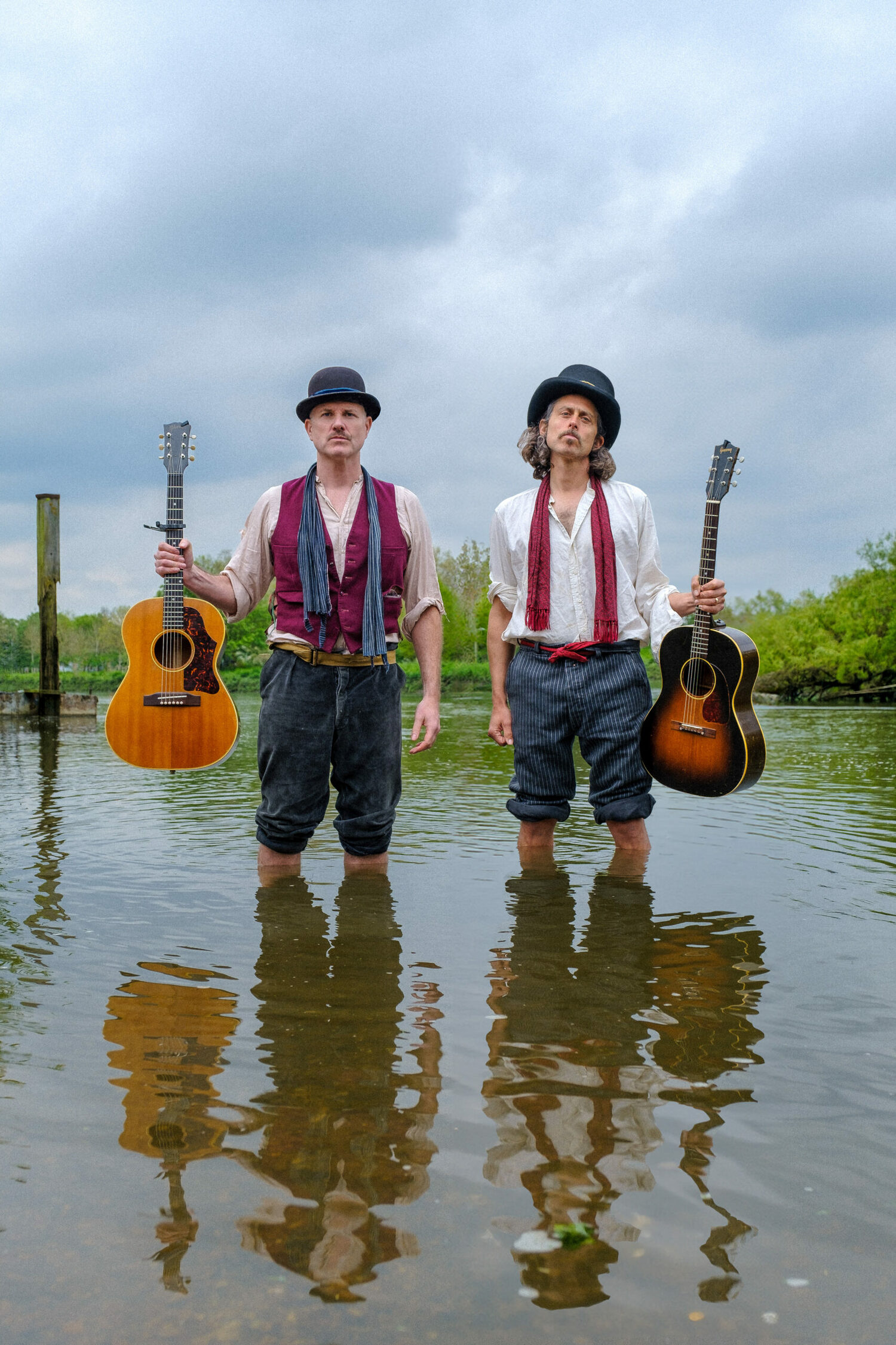 Sons of Town Hall, Ben Parker and David Berkeley, perform under the aliases Josiah Chester Jones and George Ulysses Brown. They will present at concert at The Church in Sag Harbor on March 6. COURTESY THE ARTISTS