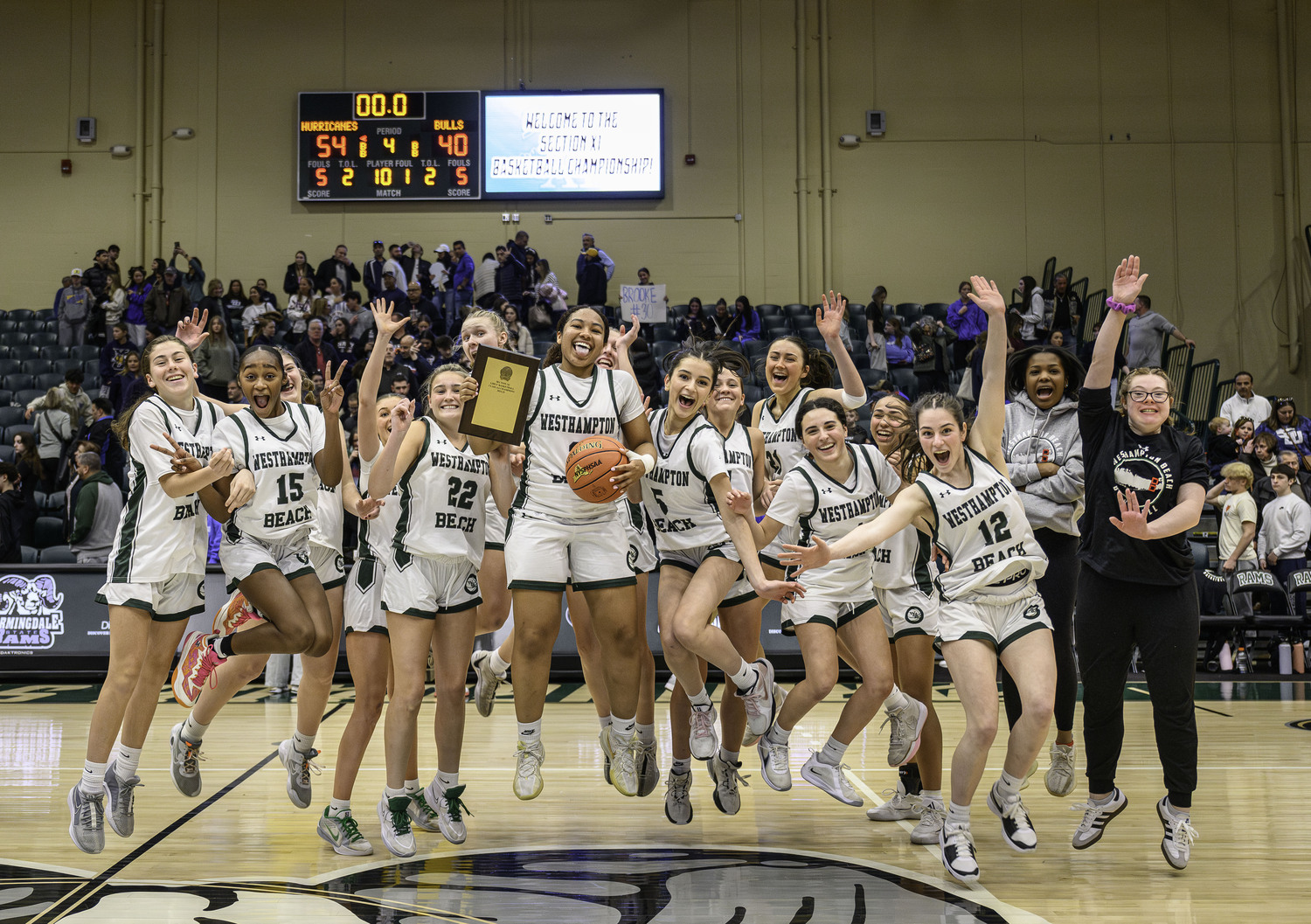 Westhampton Beach's girls basketball team. MARIANNE BARNETT