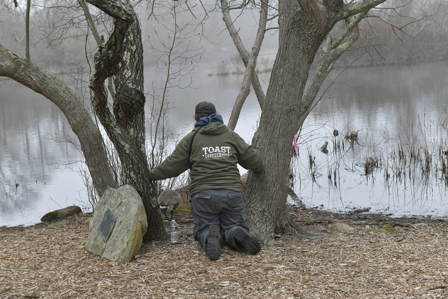 A healing ceremony for the forest was held at the Quogue Wildlife Refuge on March 20. Inspired by the work of Dr. Masaru Emoto, participants use the power of words, intention, and community to strengthen and protect the trees as they face the challenge of a southern pine beetle infestation.   DANA SHAW