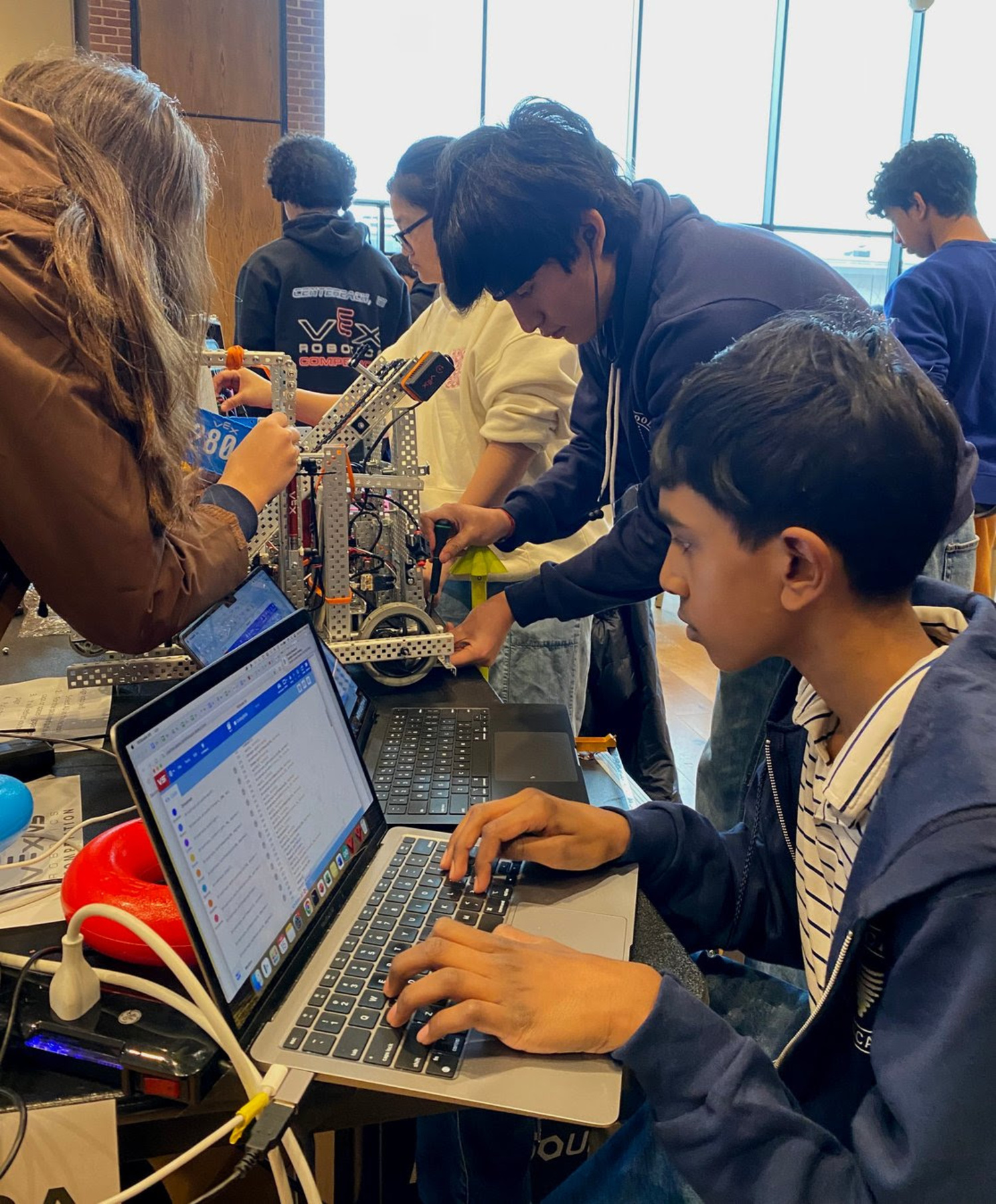 The Ross School Robotics Team at work. COURTESY ROSS SCHOOL