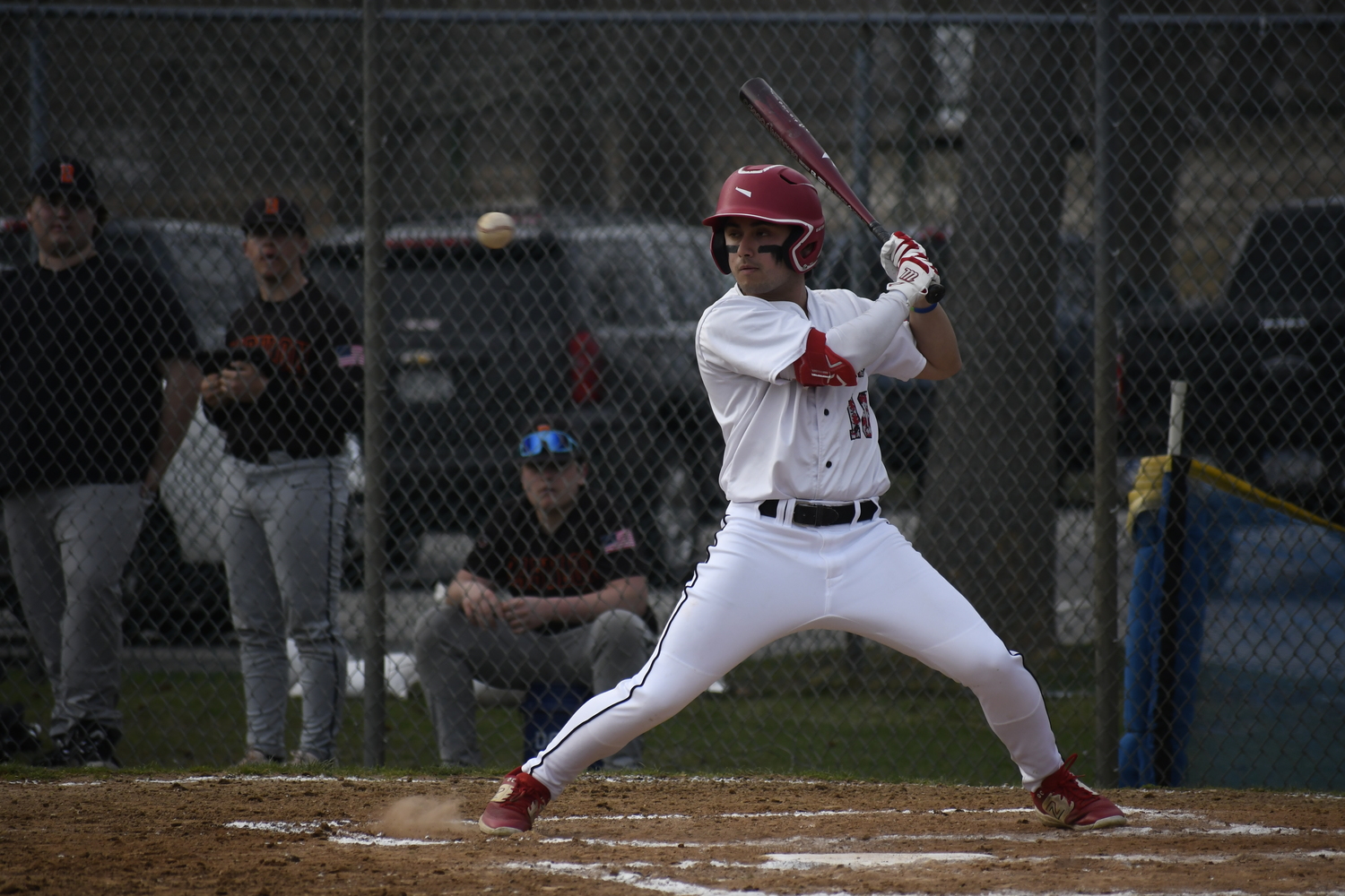 Pierson senior Max Krotman takes a pitch high.  DREW BUDD