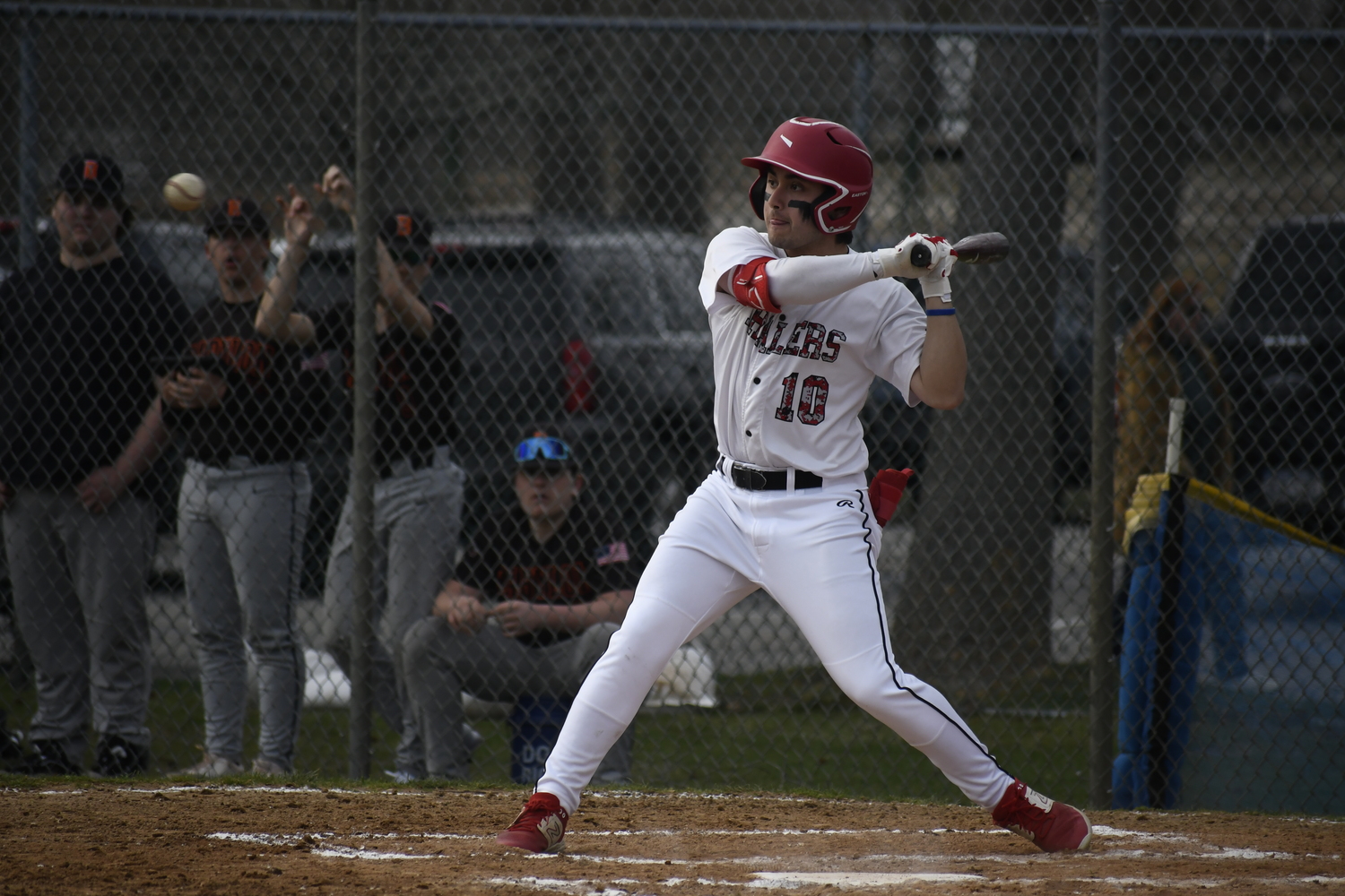 Max Krotman holds his swing on a high pitch and draws a walk to lead off the bottom of the first inning.   DREW BUDD