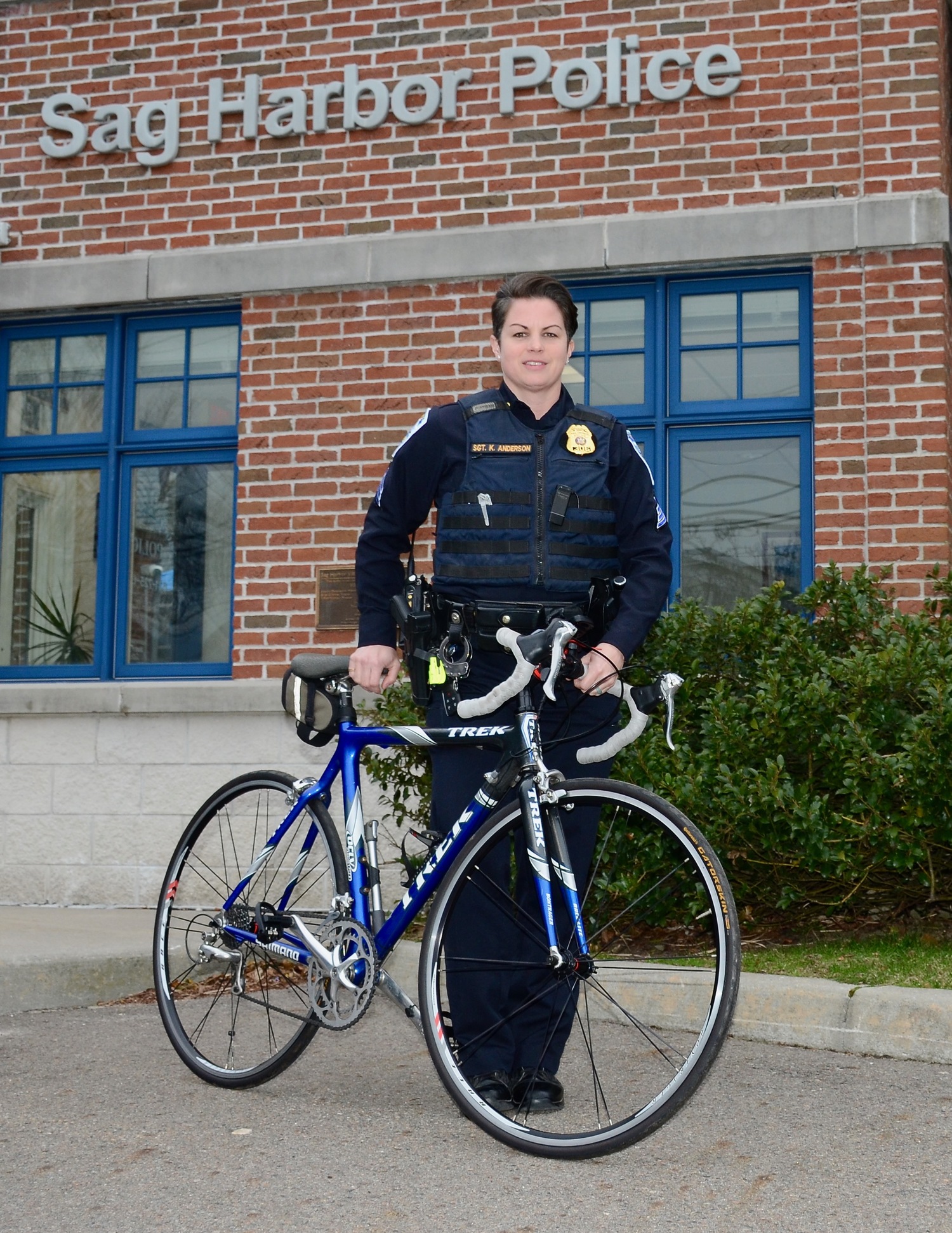 Sag Harbor Police Sergeant Kelly Anderson will bike from Manhattan to Washington D.C. to raise money for the families of police officers killed in the line of duty. KYRIL BROMLEY