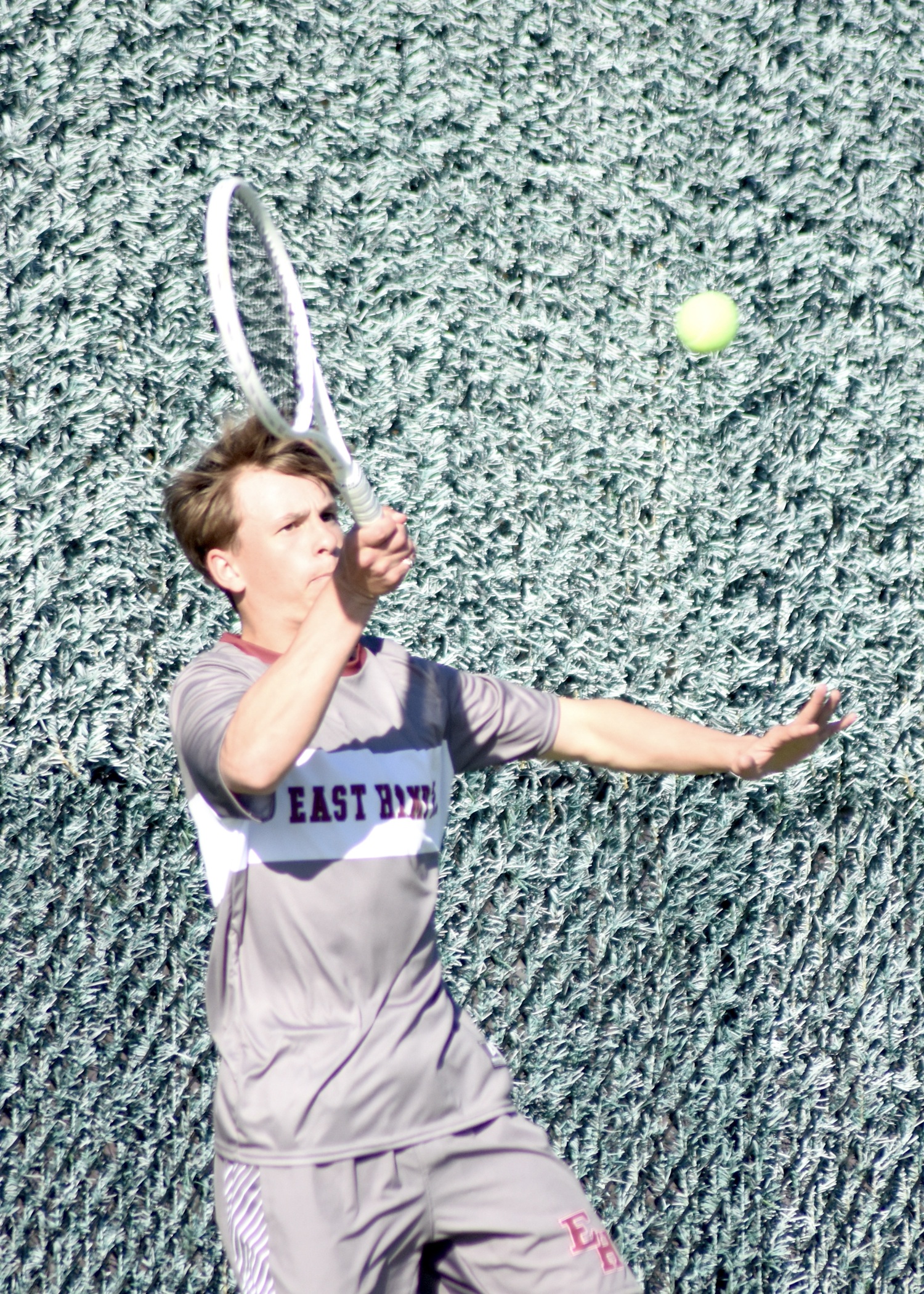 Senior C.J. Baumrind connects with the ball. DESIRÉE KEEGAN