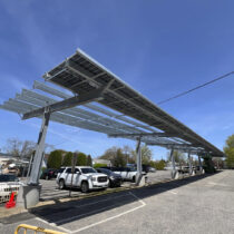 New solar canopy in the Jobs Lane parking lot. DANA SHAW