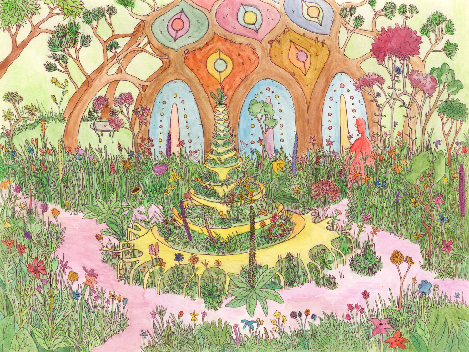 “Heart Garden” by Mamoun Nukumanu, an artist-in-residence at Tripoli Gallery, is on view in 
