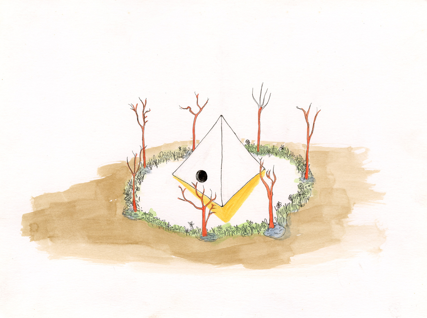 The fanciful drawings of Mamoun Nukumanu, an artist-in-residence at Tripoli Gallery, are on view in 