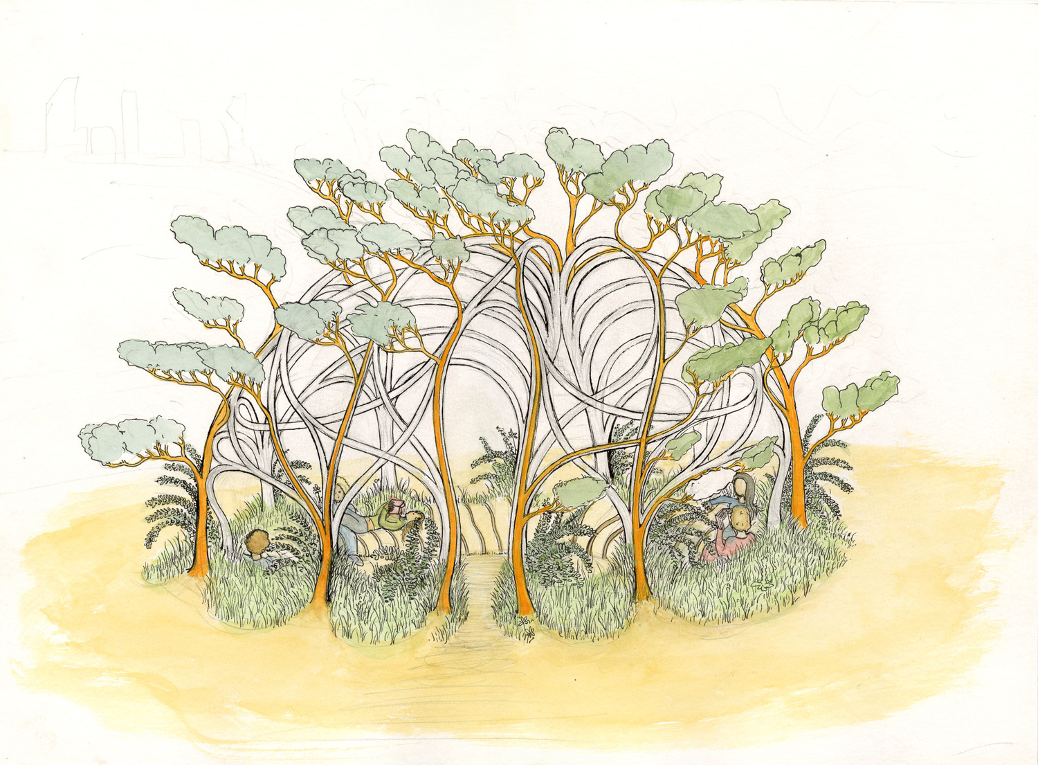 The fanciful drawings of Mamoun Nukumanu, an artist-in-residence at Tripoli Gallery, are on view in 