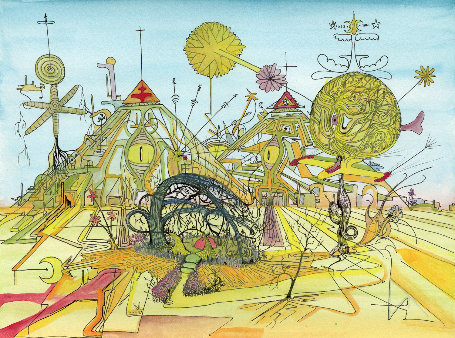 “7000BC-7000AD” by Mamoun Nukumanu, an artist-in-residence at Tripoli Gallery, is on view in 