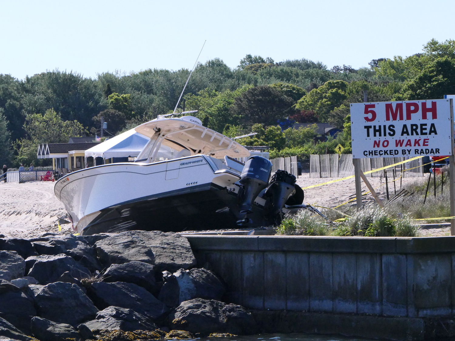 The grounded boat the morning after.   RODGER HUBBARD JR.