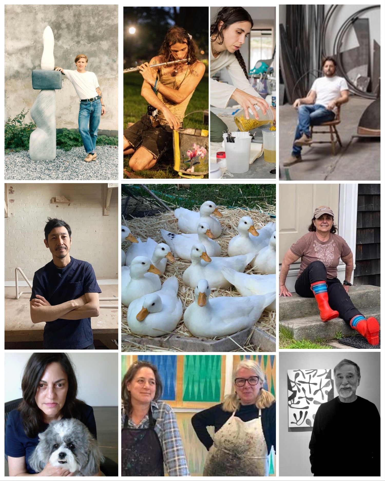 Duck Creek summer artists are, from top, left to right: Ian Swordy, Cal FIsh, Becca Rodriguez, Fitzhugh Karol, Daisuke Kiyomiya, (Duck Creek Alumni), Carol Saft, Alix Pearlstein, Louise Eastman, Janis Stemmermann and Ralph Stout. COURTESY THE ARTS CENTER AT DUCK CREEK