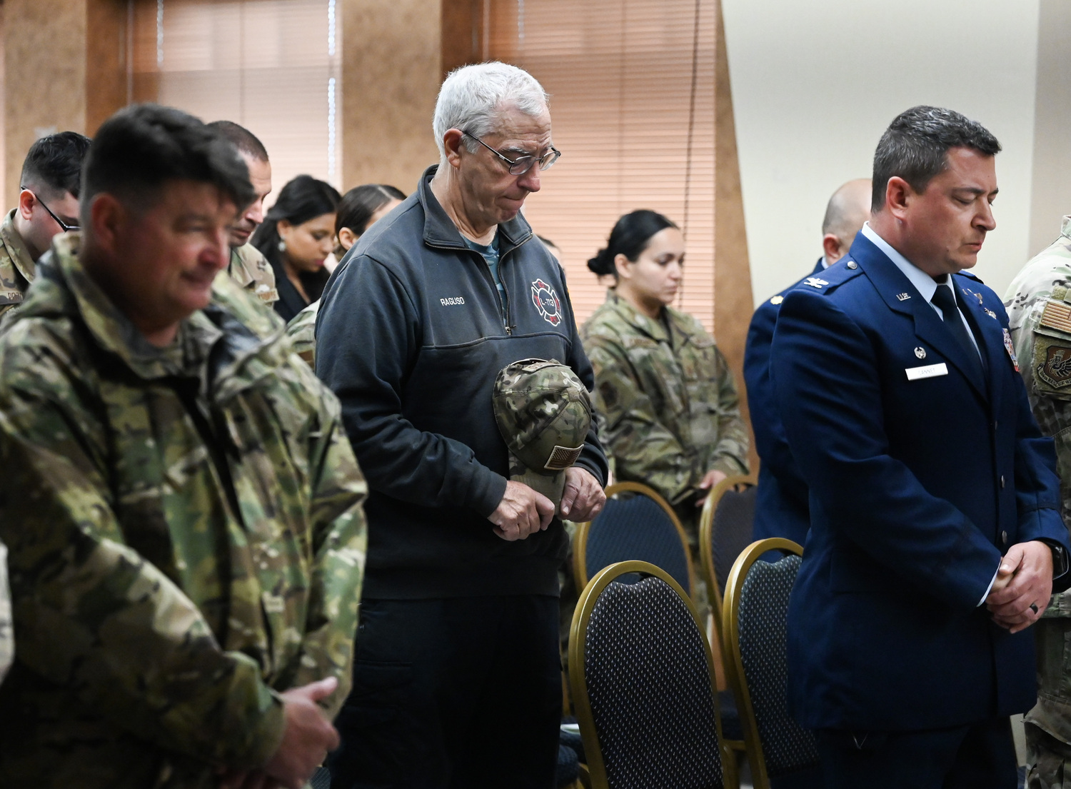 John Raguso attends the inaugural Day of Remembrance ceremony on Francis S. Gabreski Air National Guard Base. The ceremony honored 30 members of the 106th Rescue Wing, including Raguso’s son, Master Sgt. Christopher Raguso, who have died in the line of duty or during their time in service.