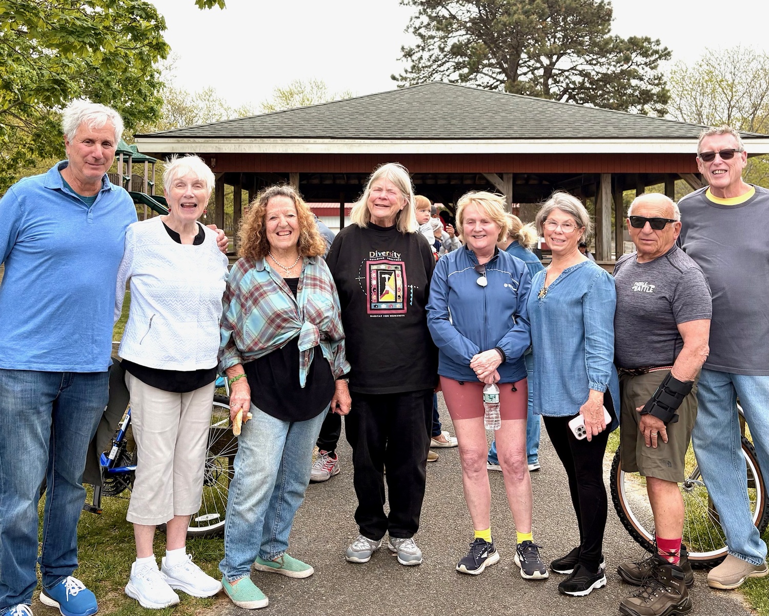 Buoyed by the support of many in the community, on May 4, Neighbors in Support of Immigrants held its annual and most successful bike giveaway to date.  During the event, 35 bikes, helmets and safety vests that were provided to  adults and children participating in the giveaway. COURTESY MIKE ANTHONY


Left to right: Ron Klausner,
Sister Mary Beth Moore, Lorry Werner,Sigrid Meinel, Deborah Hickey, Terry Wildrick, Jim Dreeben, Mike Anthony