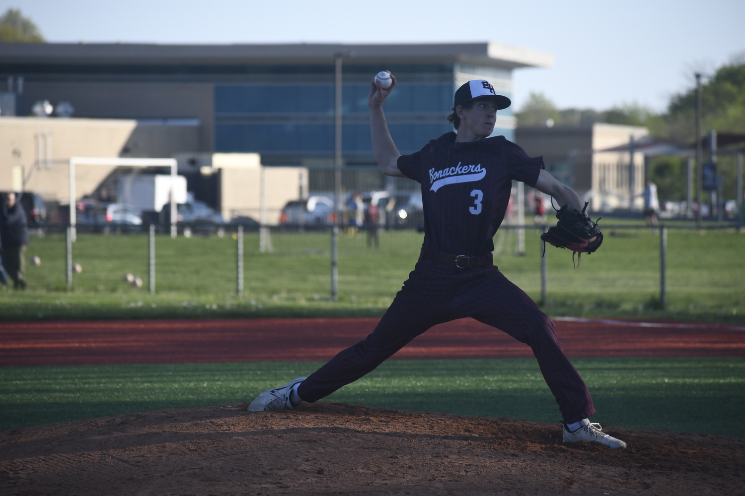 Tyler Hansen on the mound for the Bonackers.  DREW BUDD