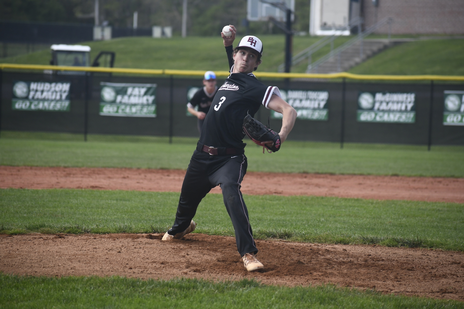 East Hampton senior Tyler Hansen gave up two runs in the first inning on Thursday, May 15, but settled down nicely from there and got the win.   DREW BUDD