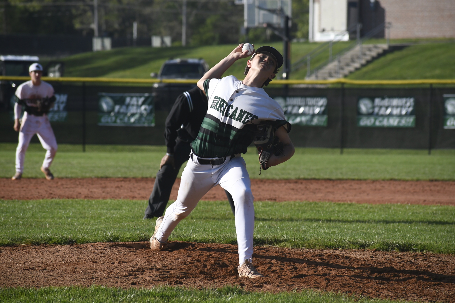 Luke Golber takes the mound for the Hurricanes.  DREW BUDD
