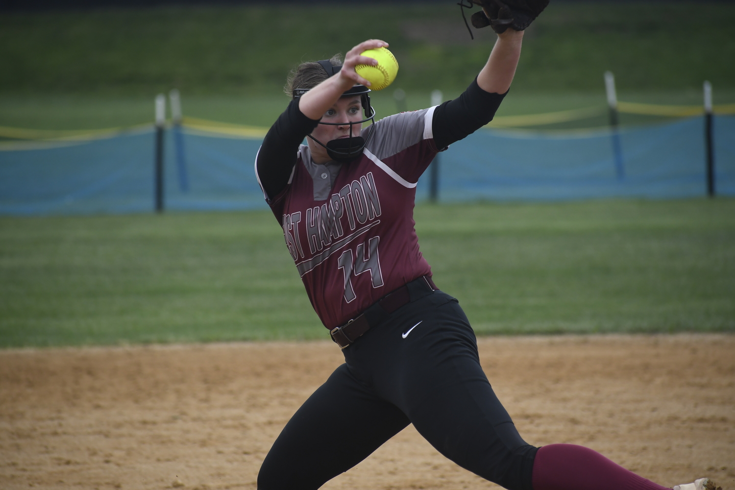 East Hampton starting pitcher Isabel Briand was strong on Friday.  DREW BUDD