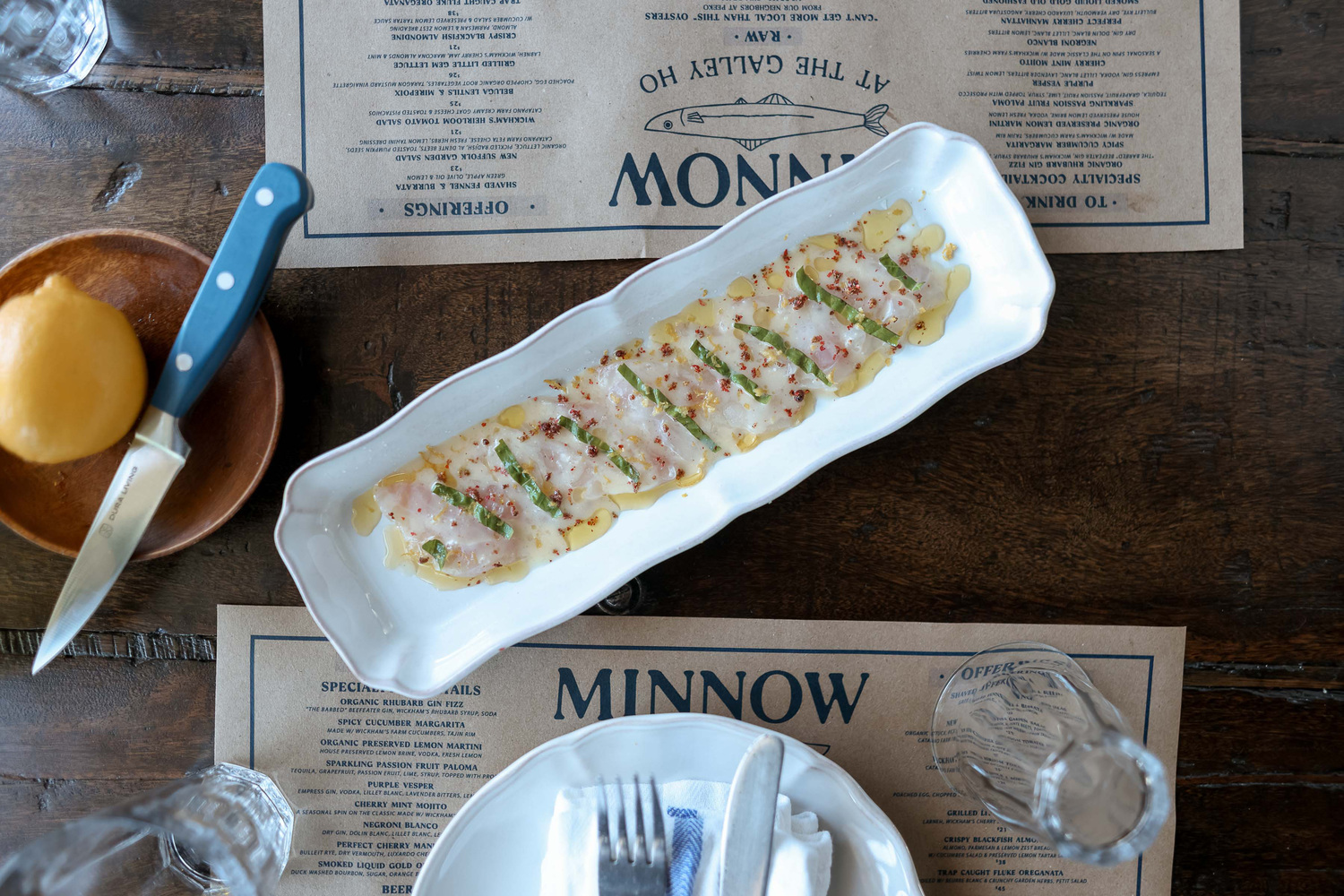 Basil miso crudo at Minnow at The Galley Ho. MADISON FENDER