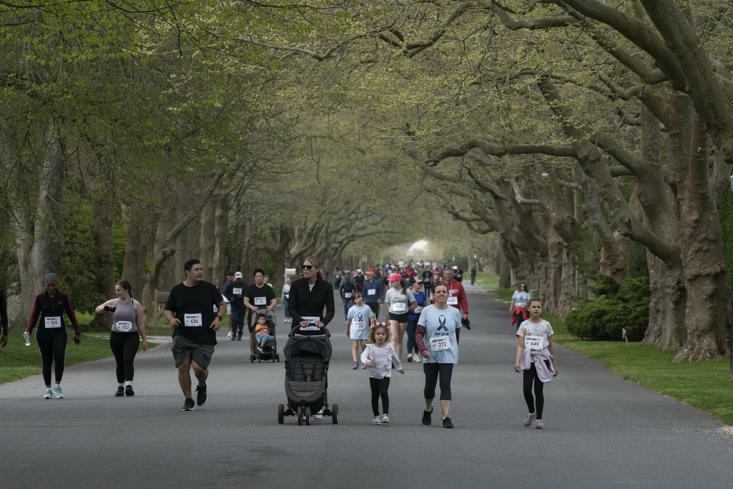 Participants of the May Day 5K enjoy a stroll down Lily Pond Lane.  DOUG KUNTZ