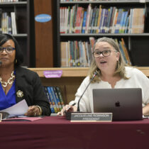 Superintendent of Schools Dr. Fatima Morrell and school board President Jacqueline Robinson.  DANA SHAW