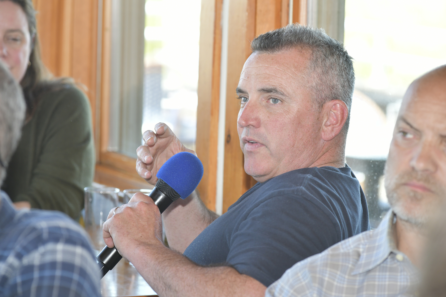 Asa Gosman makes a point at the Session.  DANA SHAW