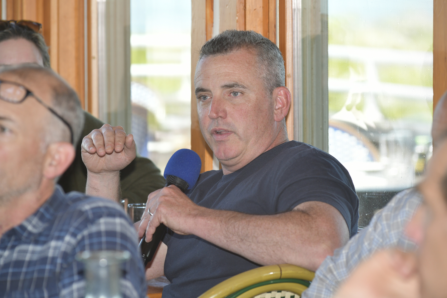 Asa Gosman makes a point at the Session.  DANA SHAW