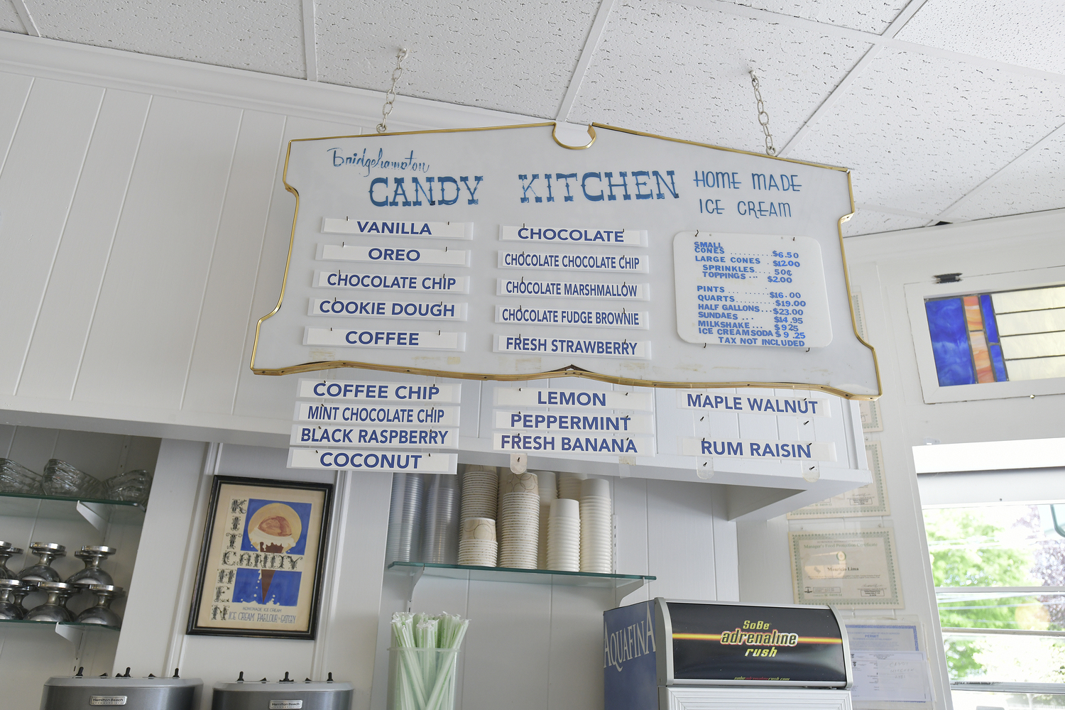 Homemade ice creams at the Candy Kitchen in Bridgehampton.  DANA SHAW