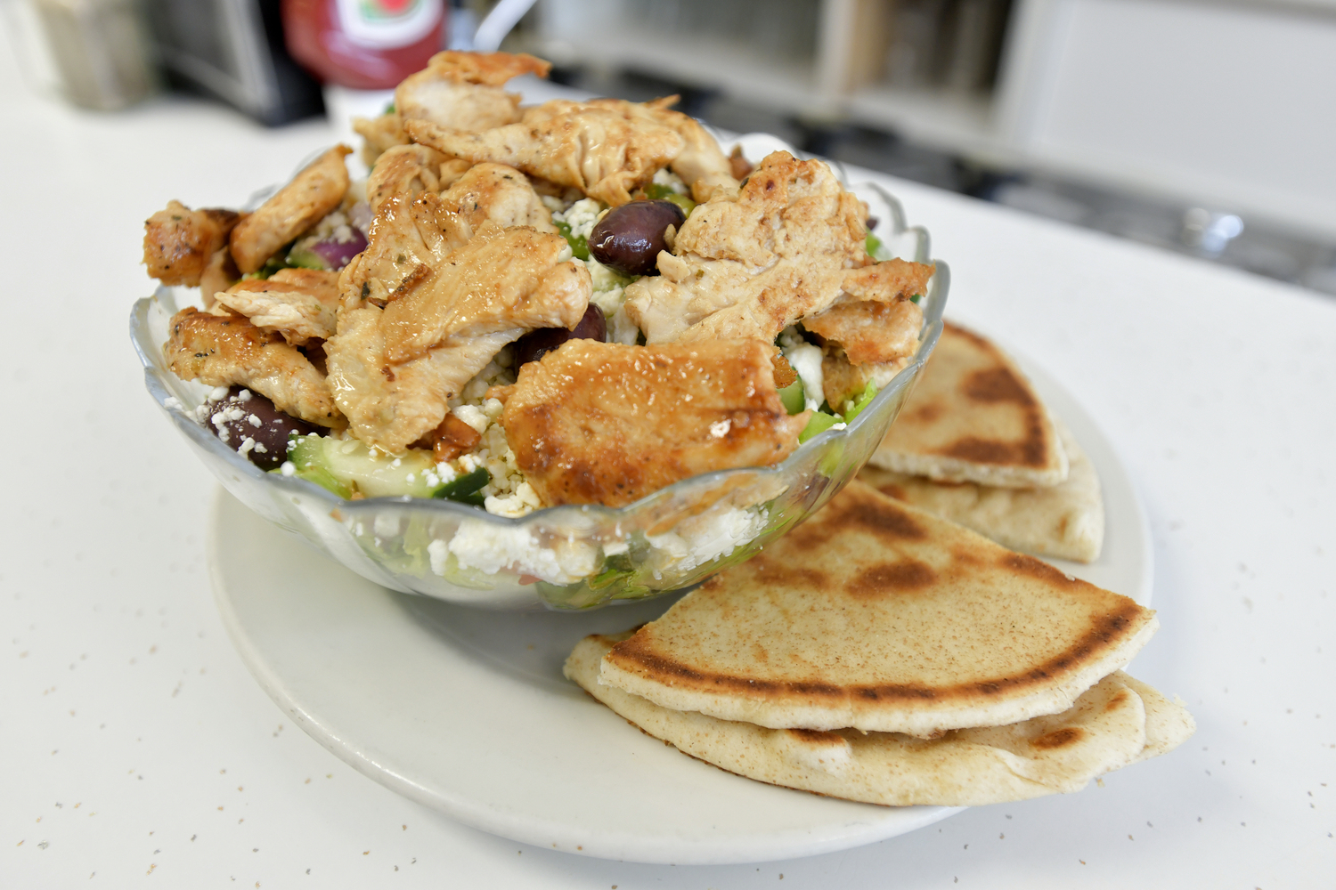 A new favorite at the Candy Kitchen is the Chicken Over Greek salad.  DANA SHAW