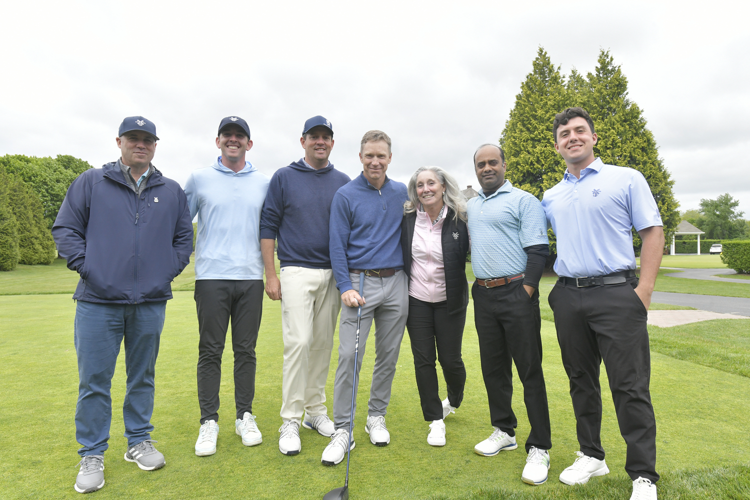At the Pro Shop, left to right, Dylan Muller, Teddy Gerrity, Jason Russell, Louis de Kerillis, Juliana Fanning, Sunny Hossain and Steven Arella.  DANA SHAW
