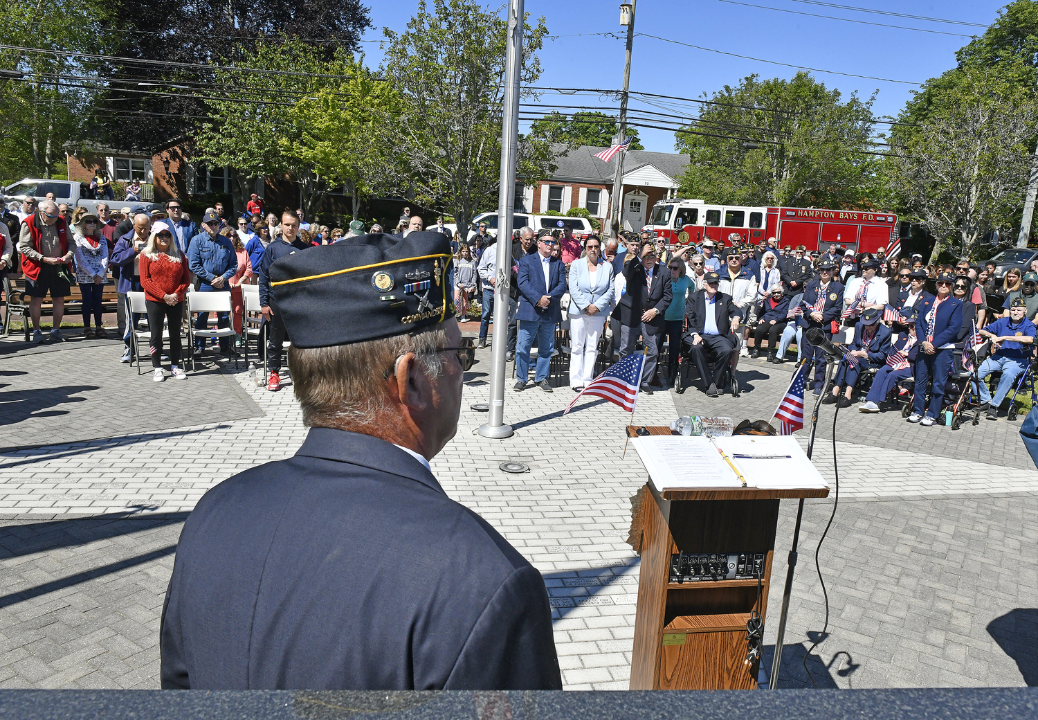 Memorial Day services in Hampton Bays on Monday.  DANA SHAW