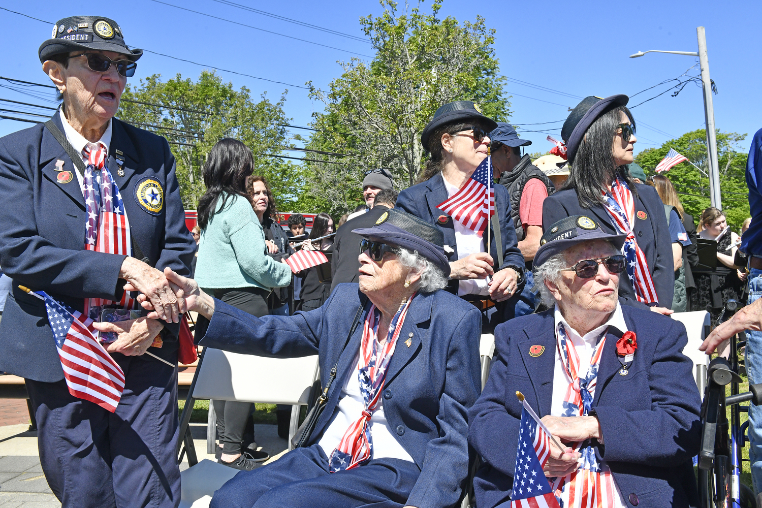 Hampton Bays American Legion Post 924 Auxiliary members Pam Ryan, Joan Johnston and Sylvia Smith.  DNA ASHA